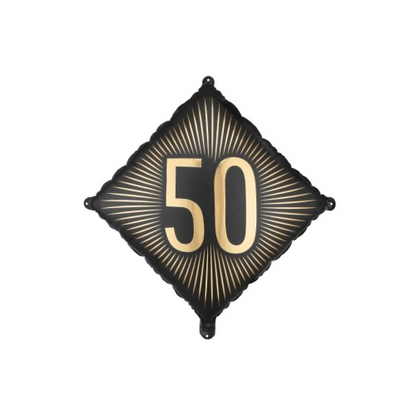 Black&Gold Milestone Number Foil Balloons INFLATED