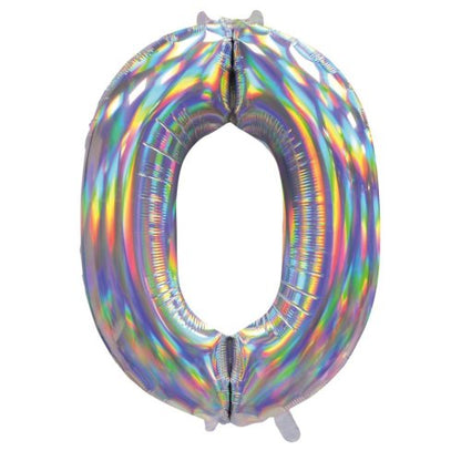 Number 0 Helium Foil Balloon - Assorted Colours