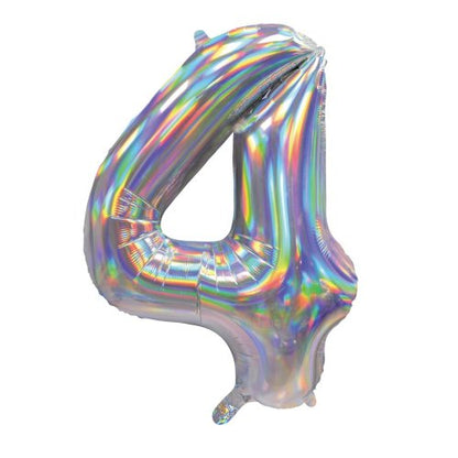 Number 4 Helium Foil Balloon - Assorted Colours