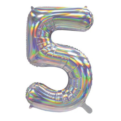 Number 5 Helium Foil Balloon - Assorted Colours