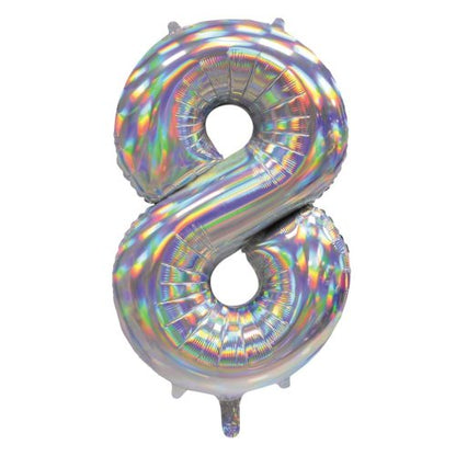 Number 8 Helium Foil Balloon - Assorted Colours