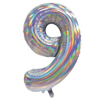 Number 9 Helium Foil Balloon - Assorted Colours