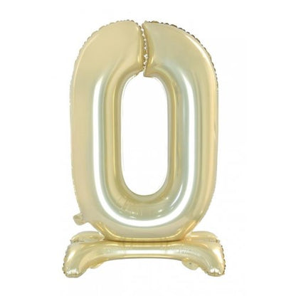 Number 0 Air-Filled Standing Balloon - Assorted Colours