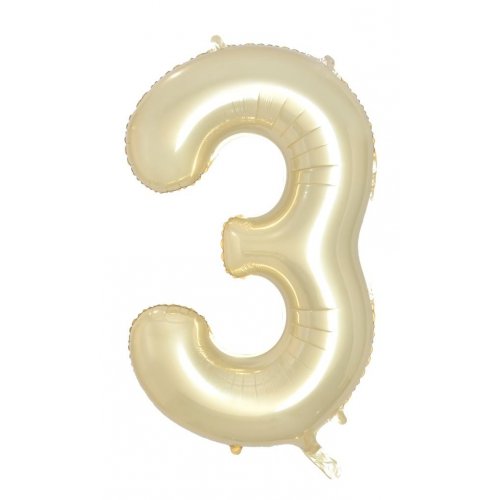 Number 3 Helium Foil Balloon - Assorted Colours