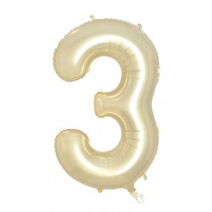 Number 3 Helium Foil Balloon - Assorted Colours