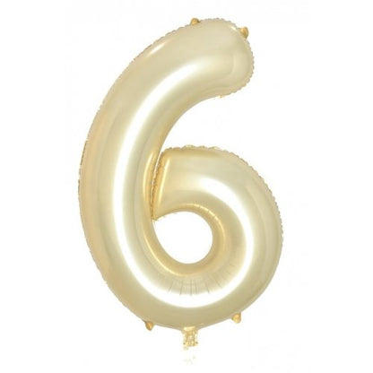 Number 6 Helium Foil Balloon - Assorted Colours
