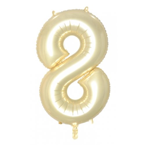 Number 8 Helium Foil Balloon - Assorted Colours