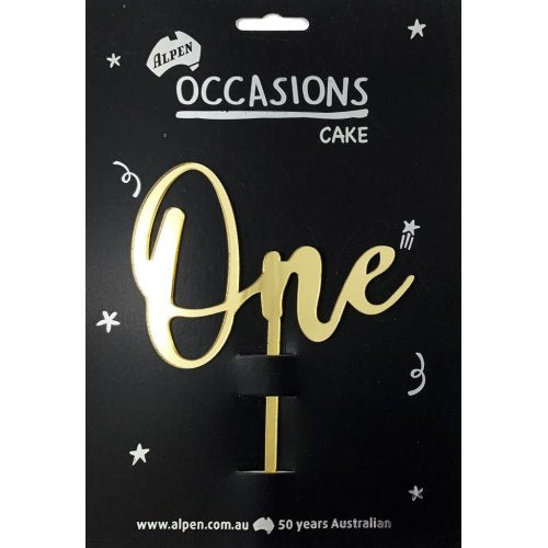 Number One Cake Topper Gold