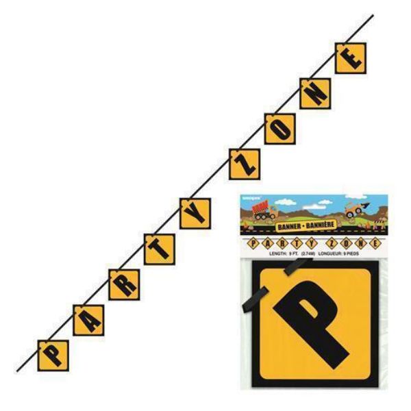 Party Zone Construction Banner 2.74m