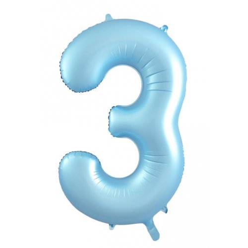 Number 3 Helium Foil Balloon - Assorted Colours
