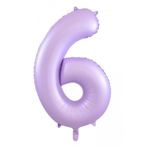 Number 6 Helium Foil Balloon - Assorted Colours