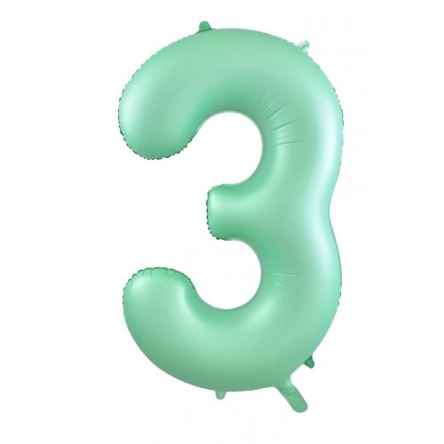 Number 3 Helium Foil Balloon - Assorted Colours