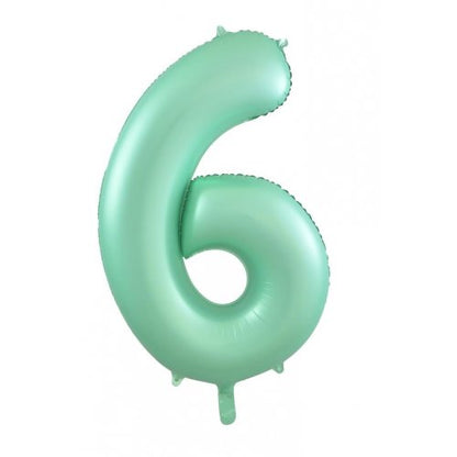 Number 6 Helium Foil Balloon - Assorted Colours