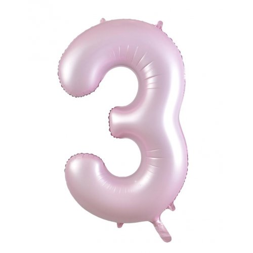 Number 3 Helium Foil Balloon - Assorted Colours