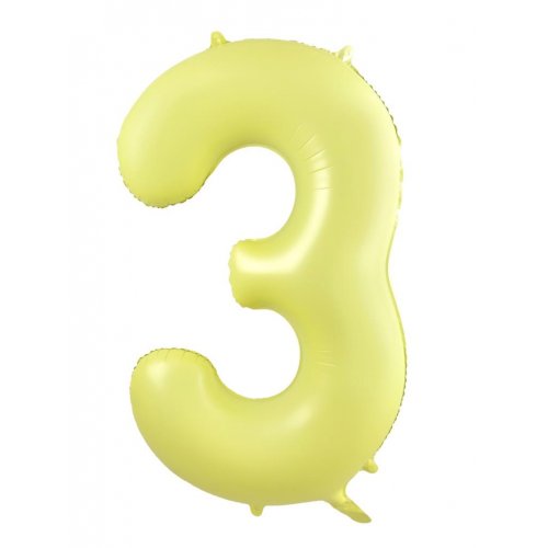 Number 3 Helium Foil Balloon - Assorted Colours