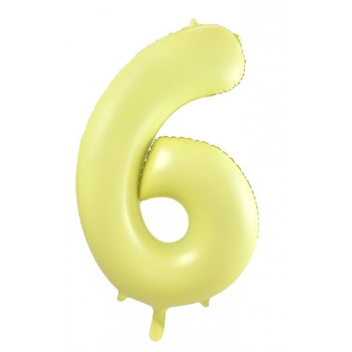 Number 6 Helium Foil Balloon - Assorted Colours