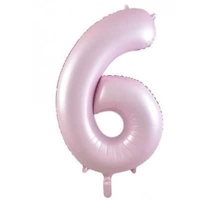 Number 6 Helium Foil Balloon - Assorted Colours