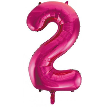 Number 2 Helium Foil Balloon - Assorted Colours