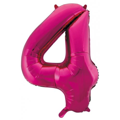 Number 4 Helium Foil Balloon - Assorted Colours