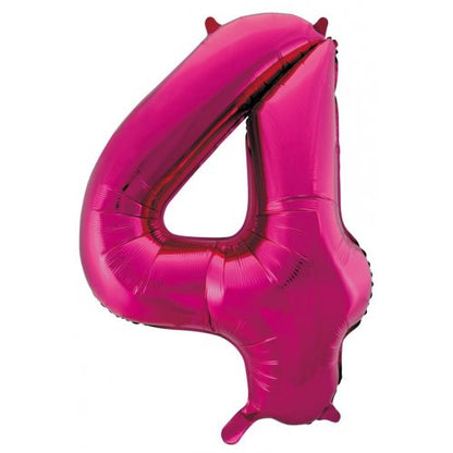 Number 4 Helium Foil Balloon - Assorted Colours