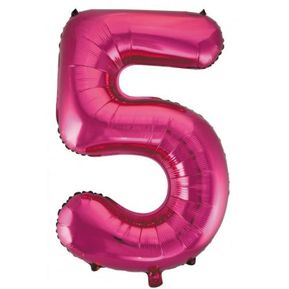 Number 5 Helium Foil Balloon - Assorted Colours