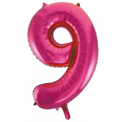 Number 9 Helium Foil Balloon - Assorted Colours