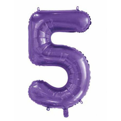 Number 5 Helium Foil Balloon - Assorted Colours