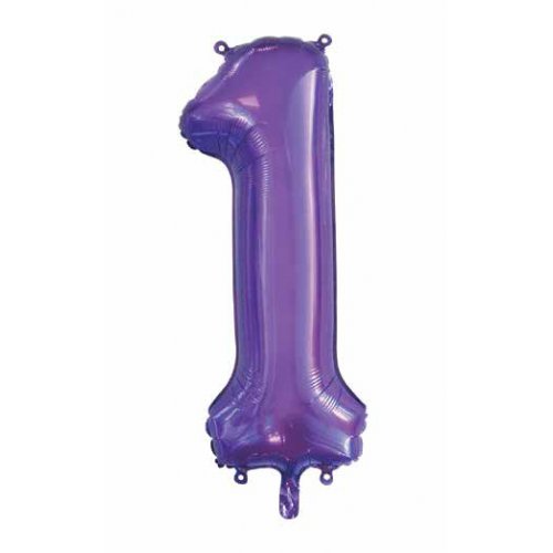 Number 1 Helium Foil Balloon - Assorted Colours