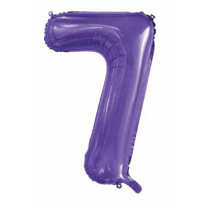 Number 7 Helium Foil Balloon - Assorted Colours
