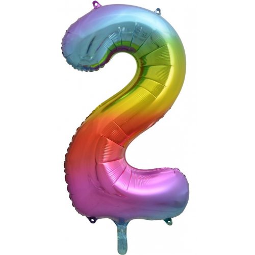 Number 2 Helium Foil Balloon - Assorted Colours
