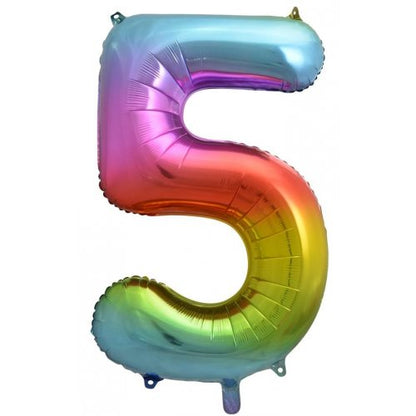 Number 5 Helium Foil Balloon - Assorted Colours