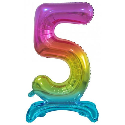 Number 5 Air-Filled Standing Balloon - Assorted Colours