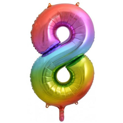Number 8 Helium Foil Balloon - Assorted Colours