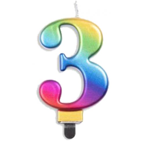 Rainbow Number Candles