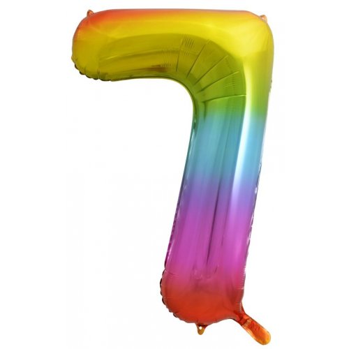Number 7 Helium Foil Balloon - Assorted Colours