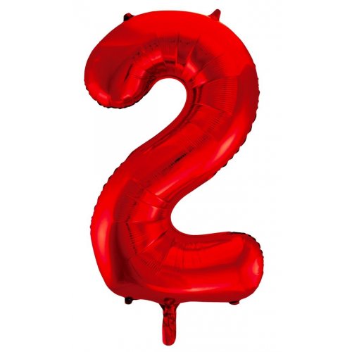 Number 2 Helium Foil Balloon - Assorted Colours