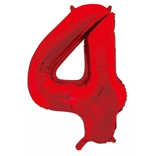Number 4 Helium Foil Balloon - Assorted Colours