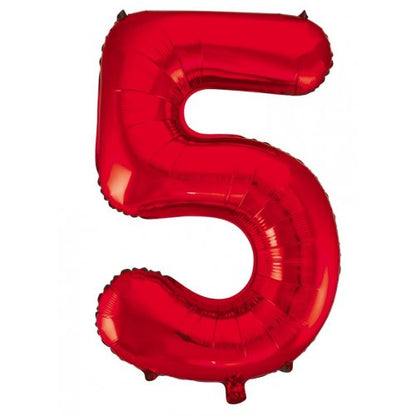 Number 5 Helium Foil Balloon - Assorted Colours