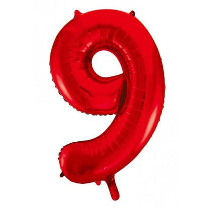 Number 9 Helium Foil Balloon - Assorted Colours