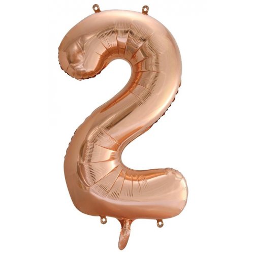 Number 2 Helium Foil Balloon - Assorted Colours