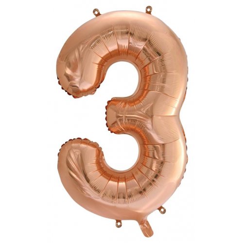 Number 3 Helium Foil Balloon - Assorted Colours