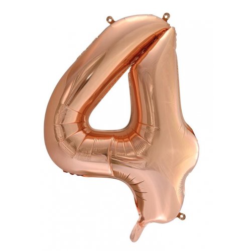 Number 4 Helium Foil Balloon - Assorted Colours