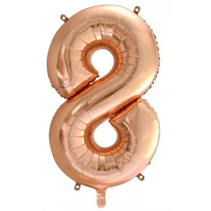 Number 8 Helium Foil Balloon - Assorted Colours