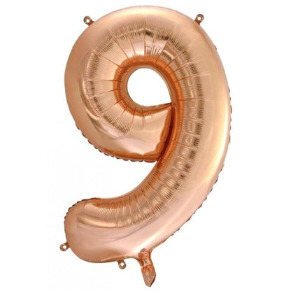 Number 9 Helium Foil Balloon - Assorted Colours