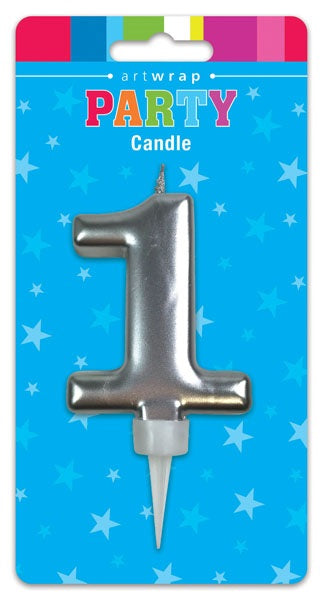 Silver Number Birthday Candles