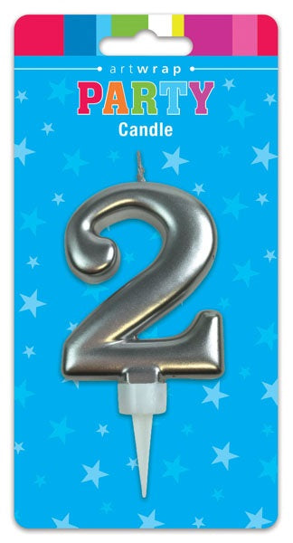 Silver Number Birthday Candles