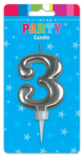 Silver Number Birthday Candles