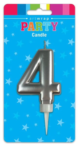 Silver Number Birthday Candles