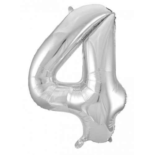 Number 4 Helium Foil Balloon - Assorted Colours