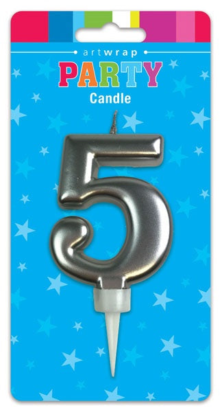 Silver Number Birthday Candles